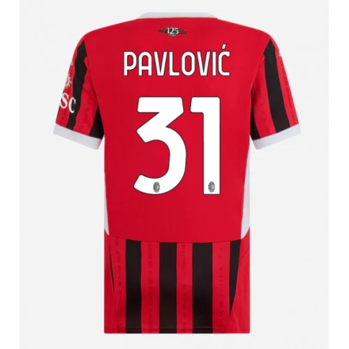 Dres AC Milan Strahinja Pavlovic #31 Domaci za Žensko 2024-25 Kratak Rukav